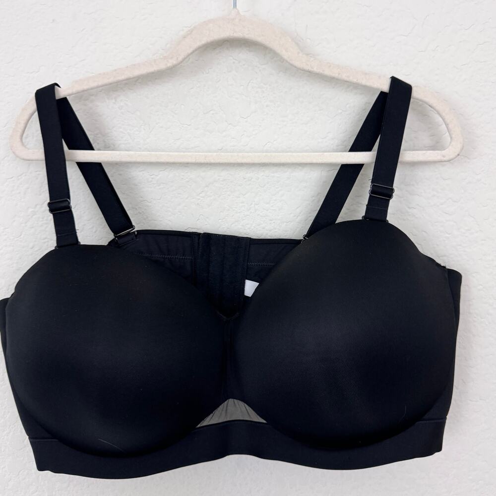 Cacique Womens Comfort Bliss Strapless Bra Size 46DDD Multiway Underwire Black